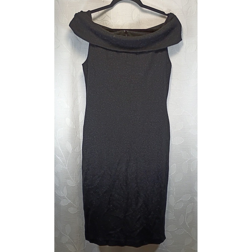Ted Baker London Black Gold Sparkle Off Shoulder Cocktail Dress